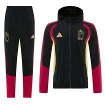 2025-26 Belgium Black Windbreaker Suit (Hoodie)(风衣套装)