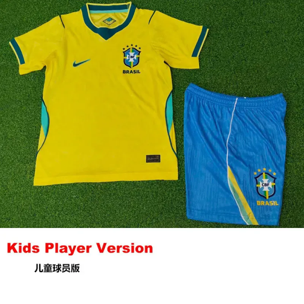 2026-27 Brazil Home Kids Player Version Soccer Jersey (球员童装)