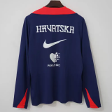 2026-27 Croatia Royal blue Top Half Pull Tracksuit (半拉上衣)