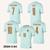 2026-27 France Away Player Version Soccer Jersey (Right-Arm Patch)