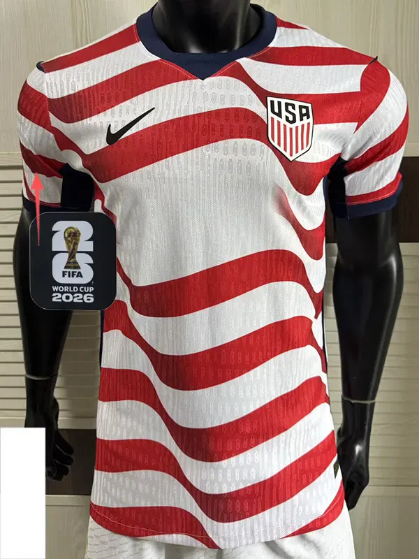 2026-27 USA Home Player Version Soccer Jersey (前空白)(Right-Arm Patch)
