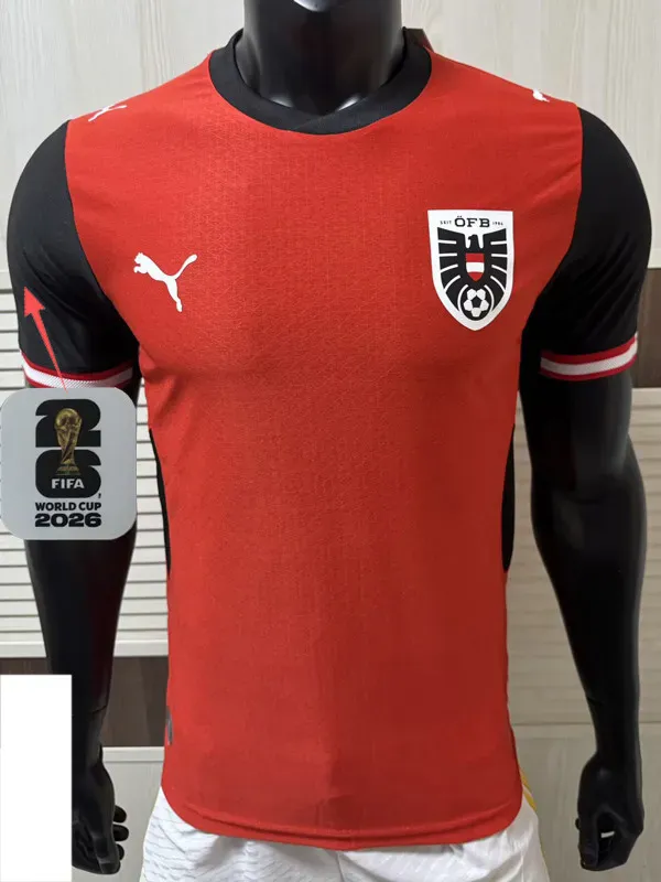 2026-27 Austria Home Player Version Soccer Jersey (Right-Arm Patch)