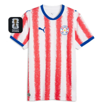 2026-27 Paraguay Home Fans Soccer Jersey (Right-Arm Patch)