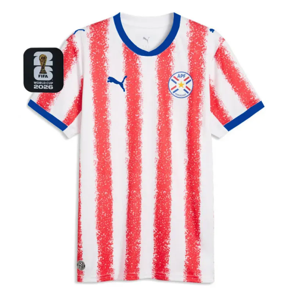2026-27 Paraguay Home Fans Soccer Jersey (Right-Arm Patch)