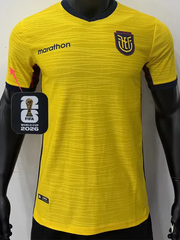 2026-27 Ecuador Home Player Version Soccer Jersey (Right-Arm Patch)