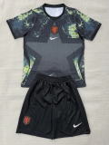 2026-27 Netherlands Black Goalkeeper Kids Soccer Jersey