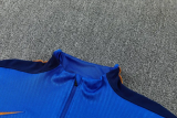 2026-27 France Fancy blue Half Pull Tracksuit (半拉链)
