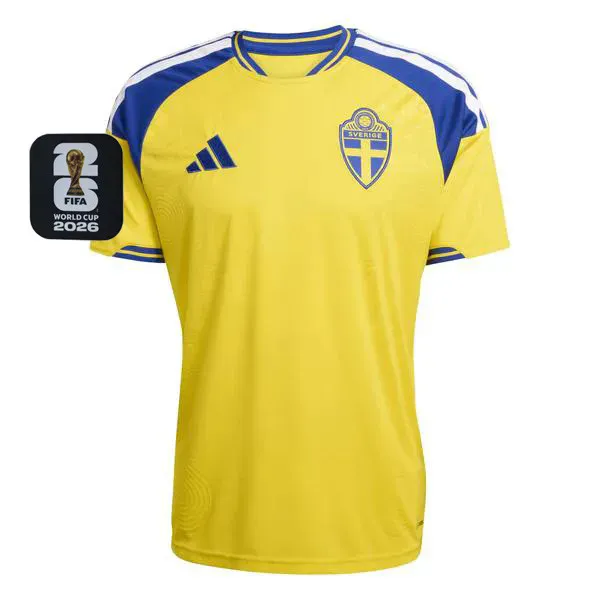 2026-27 Sweden Home Fans Soccer Jersey (Right-Arm Patch)