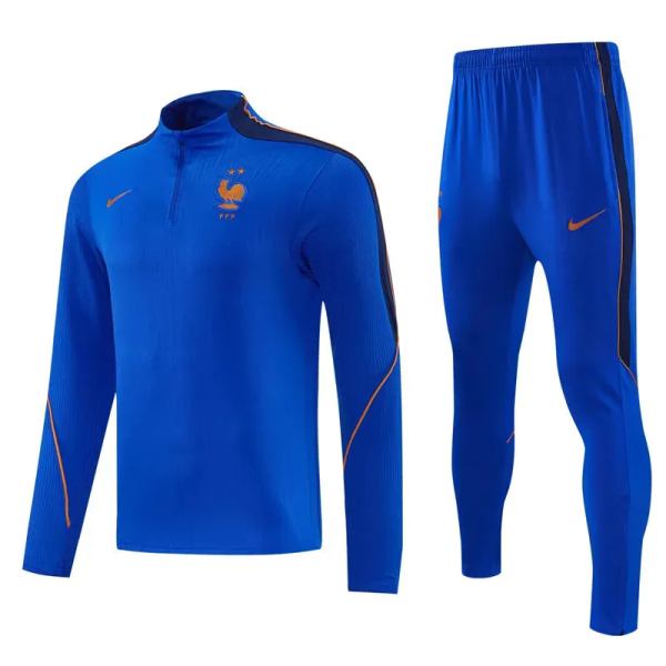 2026-27 France Fancy blue Half Pull Tracksuit (半拉链)