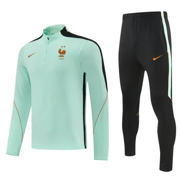 2026-27 France Light green Half Pull Tracksuit (半拉链)