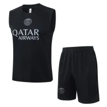 25-26 PSG Jordan Black Tank top and shorts suit #D25278