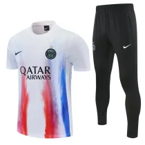 26-27 PSG White Short shirts and Long trousers Suit (圆领)