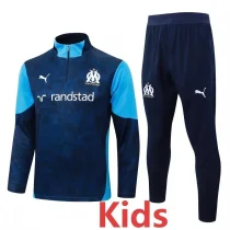 25-26 Marseille Royal blue Kids Half Pull Tracksuit #E25197(童装)(半拉链)
