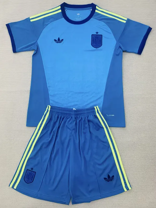 2026-27 Spain Lake blue Goalkeeper Kids Soccer Jersey