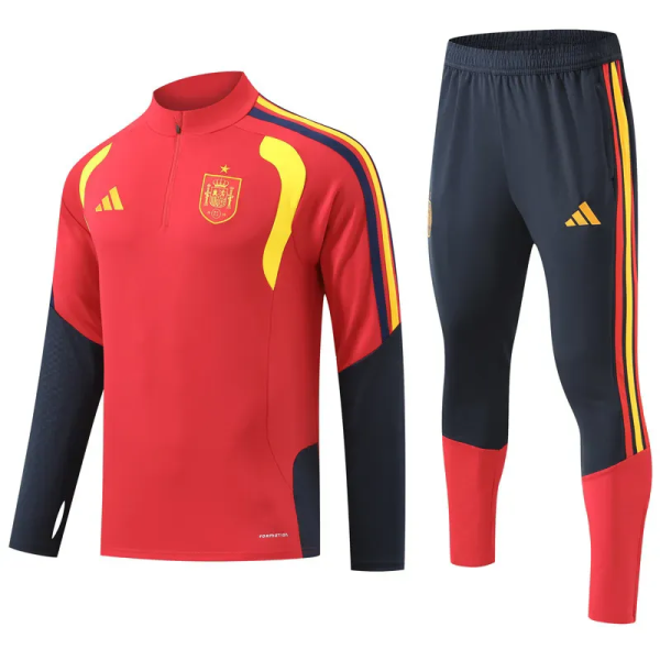 2026-27 Spain Red Half Pull Tracksuit (半拉链)