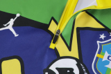 2026-27 Brazil Green Kids Half Pull Tracksuit (童装)(涂鸦半拉链)