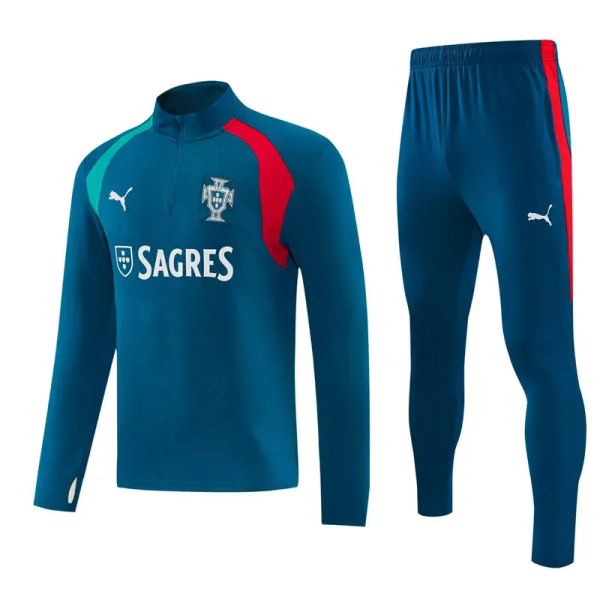 2026-27 Portugal Lake blue Half Pull Tracksuit (半拉链)