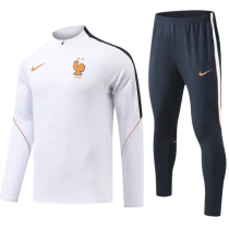 2026-27 France White Half Pull Tracksuit (半拉链)