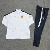 2026-27 France White Half Pull Tracksuit (半拉链)