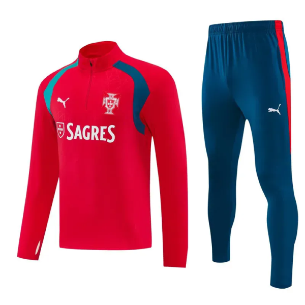 2026-27 Portugal Red Half Pull Tracksuit (半拉链)