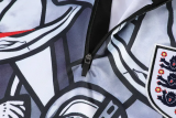 2026-27 England White Kids Half Pull Tracksuit (童装)(涂鸦半拉链)
