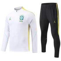 2026-27 Brazil White Half Pull Tracksuit (半拉链)