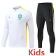 2026-27 Brazil White Kids Half Pull Tracksuit (童装)(半拉链)