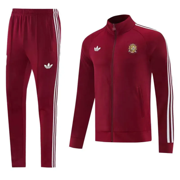 2026-27 Spain Brown Red Jacket Tracksuit #01