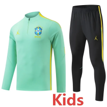 2026-27 Brazil Light green Kids Half Pull Tracksuit (童装)(半拉链)
