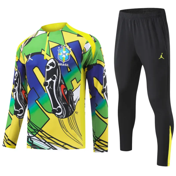 2026-27 Brazil Green Half Pull Tracksuit (涂鸦半拉链)