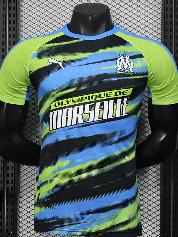 2025-26 Marseille Green Blue Special Edition Player Version Training shirts