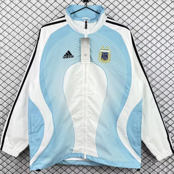 2006 Argentina White blue Retro Windbreaker