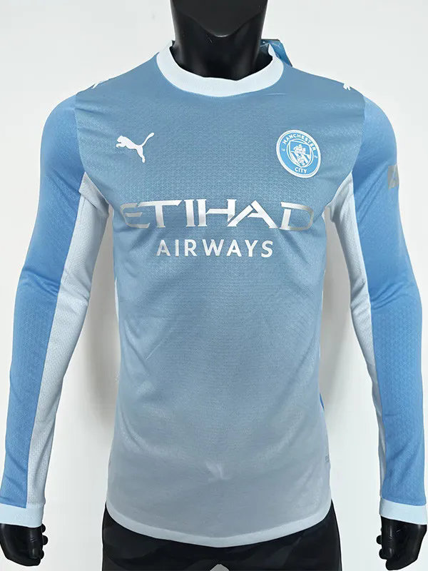 26-27 Man City Home Long Sleeve Player Version Soccer Jersey (长袖球员)