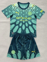26-27 Man City Green Goalkeeper Kids Soccer Jersey