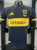 25-26 Boca Juniors Home Player Version Soccer Jersey (全广告)