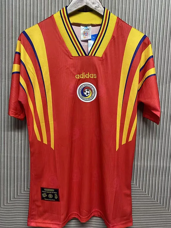 1996 Romania Red Retro Soccer Jersey