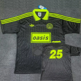 2025 Ad Oasis Joint Edition #25 Black Polo Short Sleeve (萤光绿边)