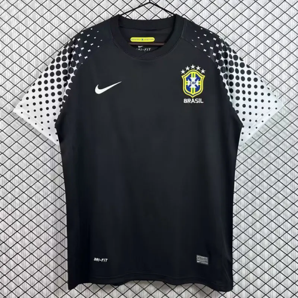 2010 Brazil Black GoalKeeper Retro Soccer Jersey