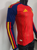 2026-27 Spain Home Long Sleeve Player Version Soccer Jersey (长袖球员)