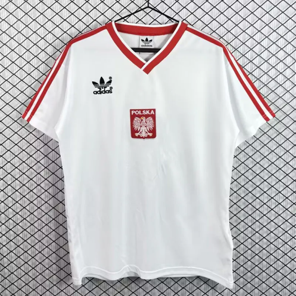 1986 Poland Home Retro Soccer Jersey