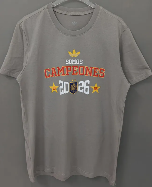 2026 Spain Gray Campeones High Quality T-Shirt (灰)(三叶标)