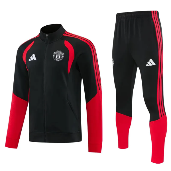 26-27 Man Utd Black Red Jacket Tracksuit