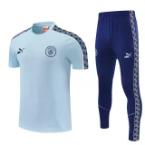 26-27 Man City Light blue Short shirts and Long trousers Suit (圆领)