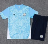 25-26 Man City Light blue Training Short Suit #D25219