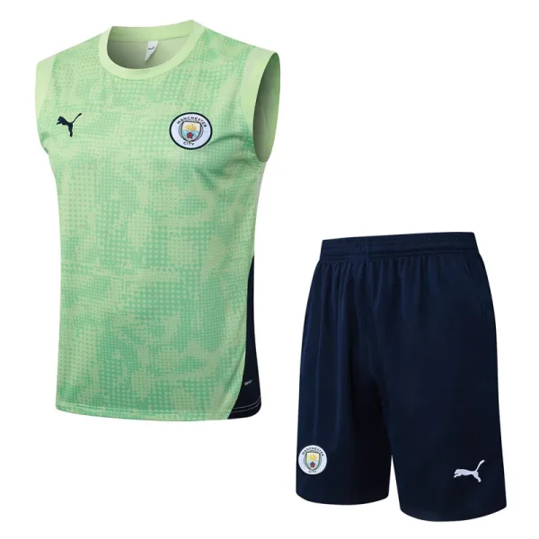 25-26 Man City Light green Tank top and shorts suit #D25260