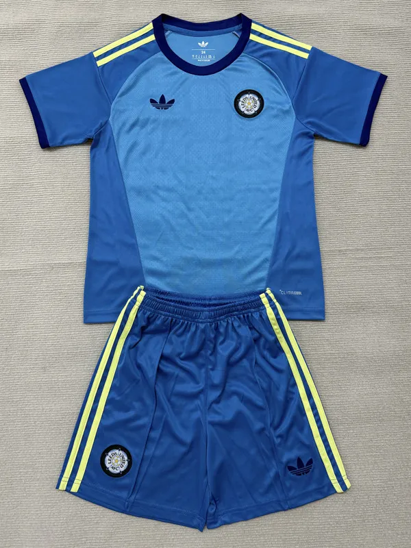 26-27 Leeds United Blue Goalkeeper Kids Soccer Jersey