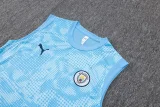 25-26 Man City Light blue Tank top and shorts suit #D25216