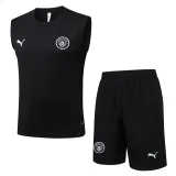 25-26 Man City Black Tank top and shorts suit #D25229