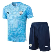 25-26 Man City Light blue Training Short Suit #D25219