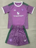 26-27 Man Utd Pink Goalkeeper Kids Soccer Jersey